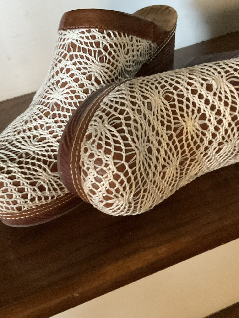 Korks By Kort Ease Nora Slip On Crochet Lace Detail Clog Mule Womens 11M 3" Heel - Picture 7 of 10